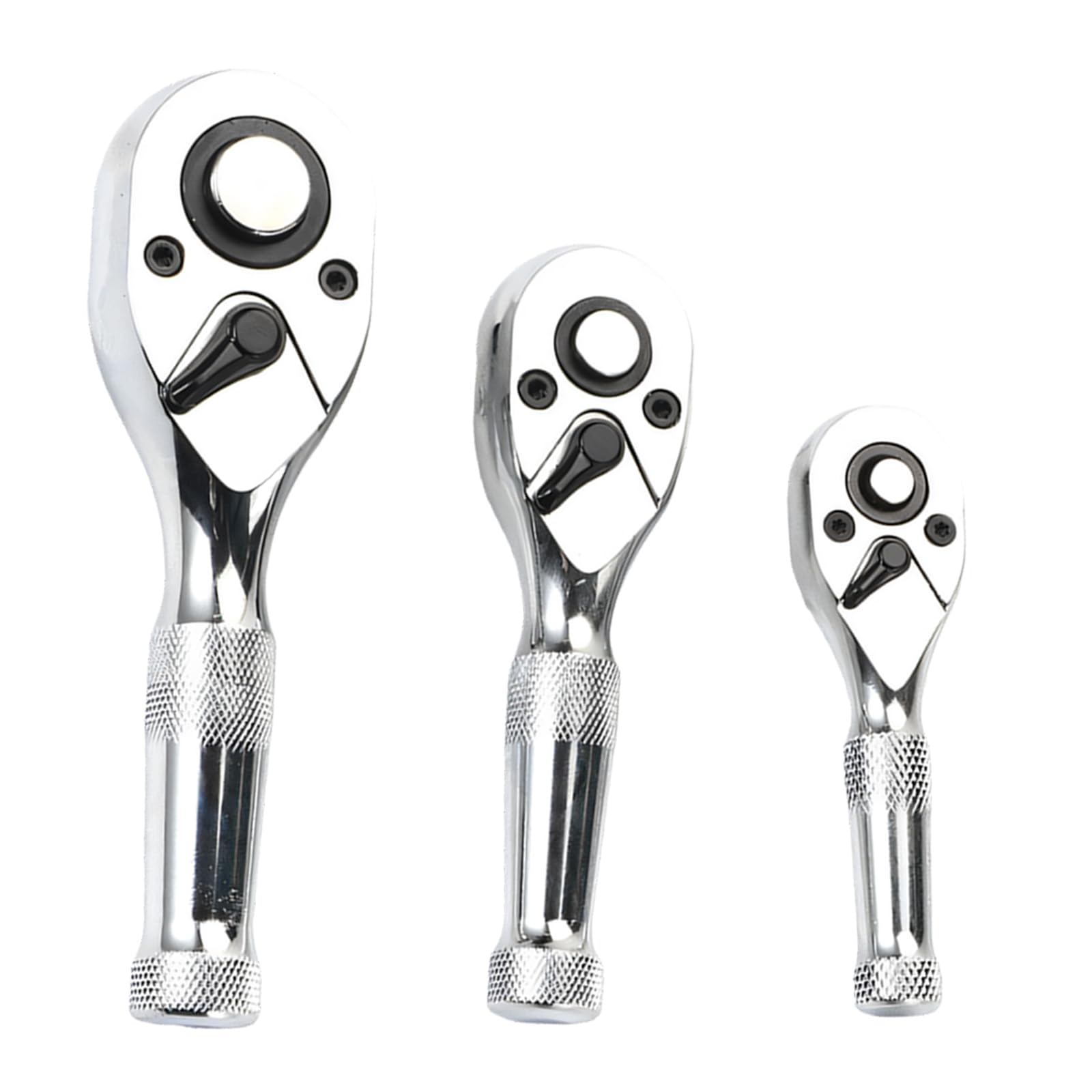Laikoutd Silver Purpose Ratcheting Socket Wrench Ratchets Tool For Tight Space Alloy Steel Construction 3 Size Bidirectional Wrench