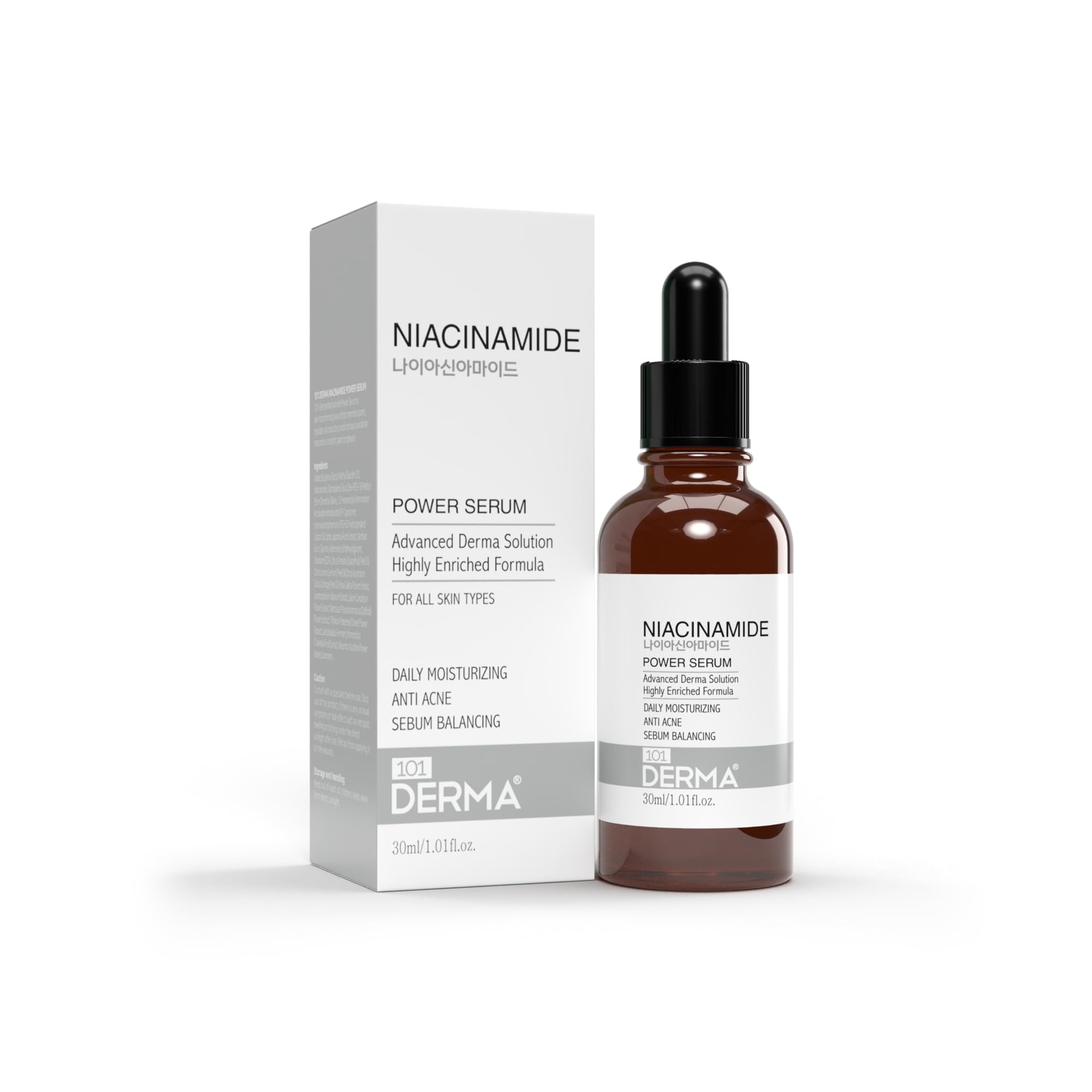 Niacinamide Power Serum, Advanced Derma Solution, Daily Moisturizing Anti-Acne Serum with Sebum Balancing Formula, 30ml