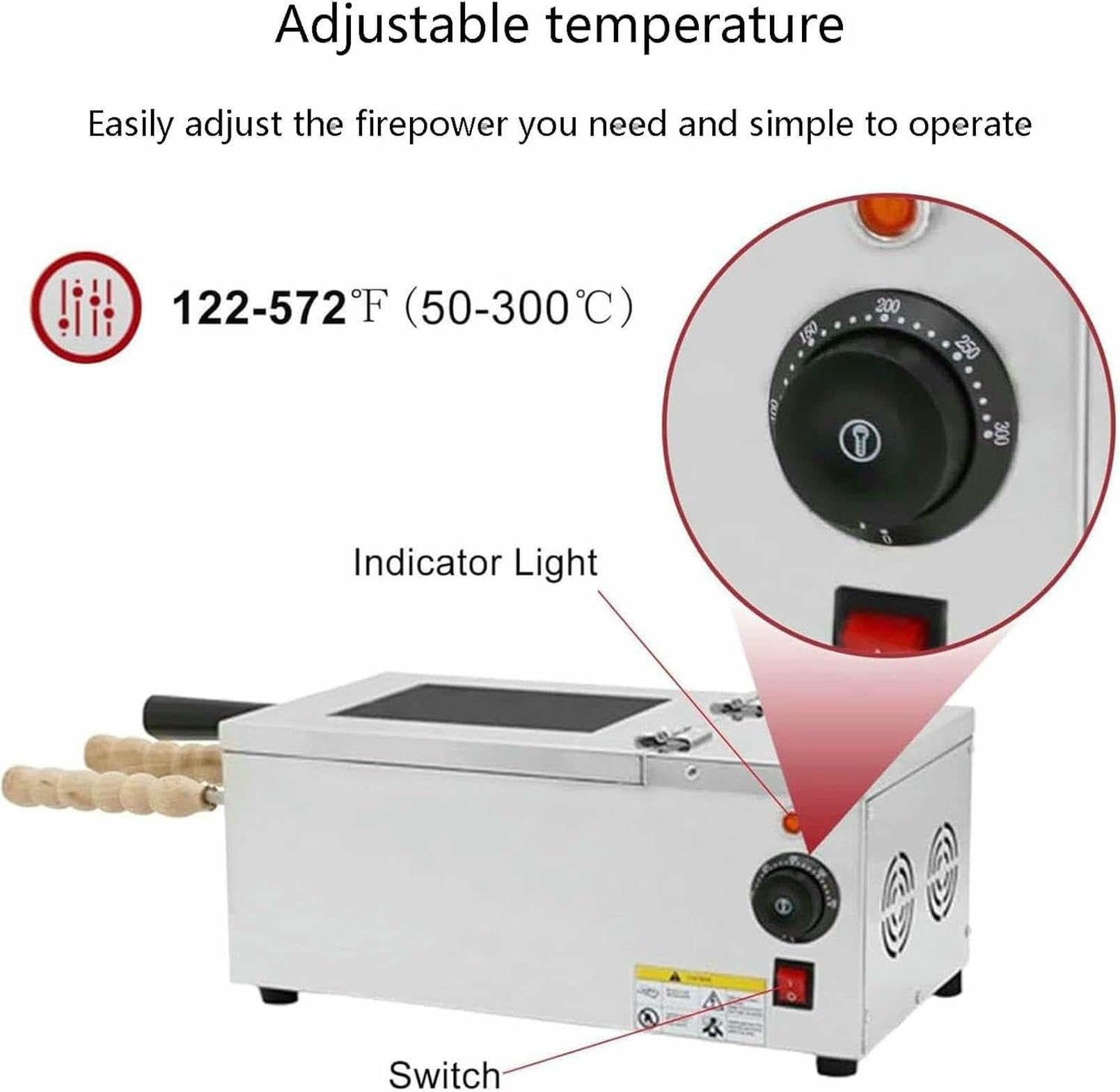 Four À Gâteaux Électrique Professionnel À Cheminée avec 2 Rouleaux, Machine À Glace Hongroise, Appareil À Cornets De Glace, pour Restaurant, Maison, Cuisine Et Snack-Bar