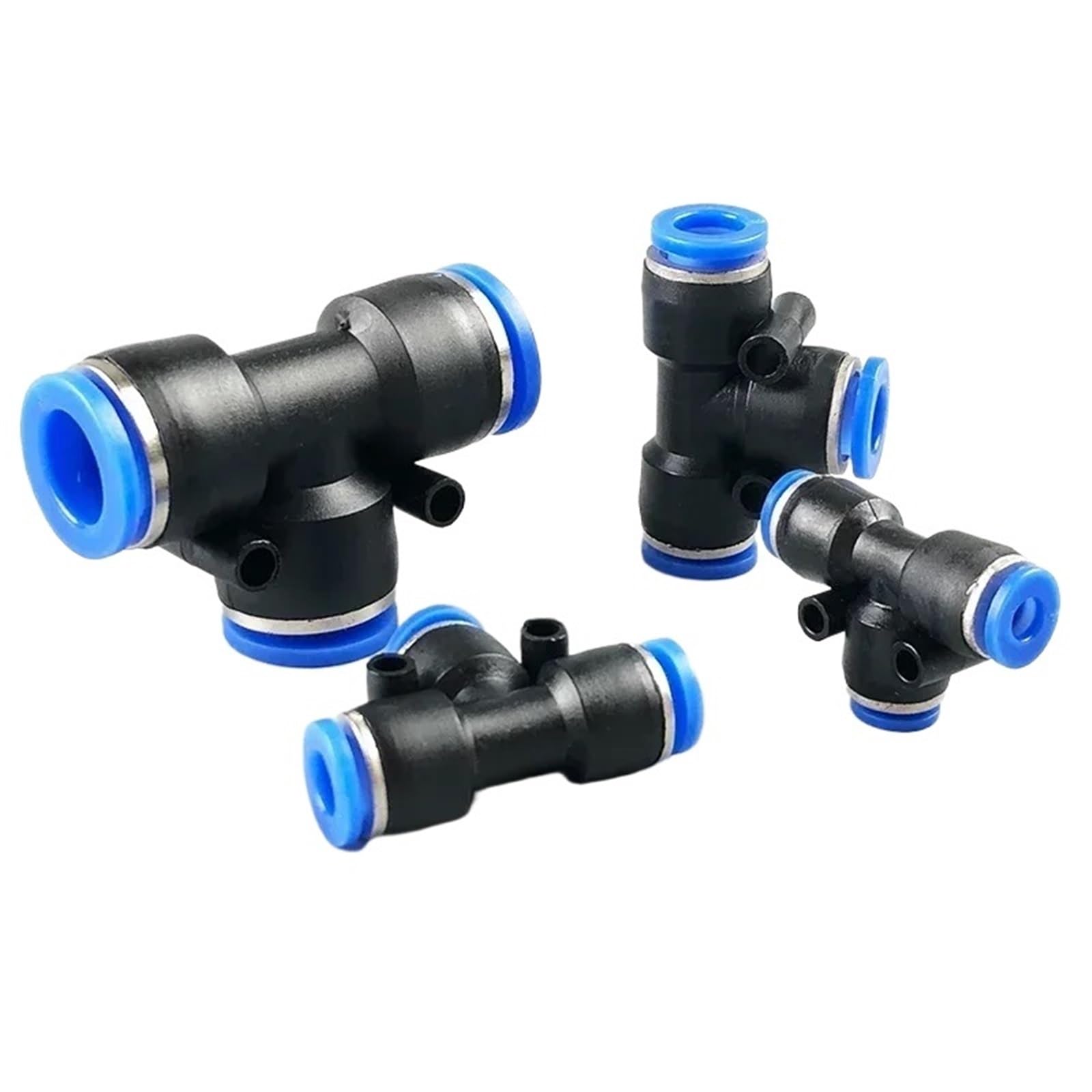 20/100 szt. Złącza pneumatyczne szybkozłączki 4 mm 6 mm 8 mm 10 12 mm trójnik 3-drożne plastikowe złącze węża wodnego (PE-4, 20 szt.)