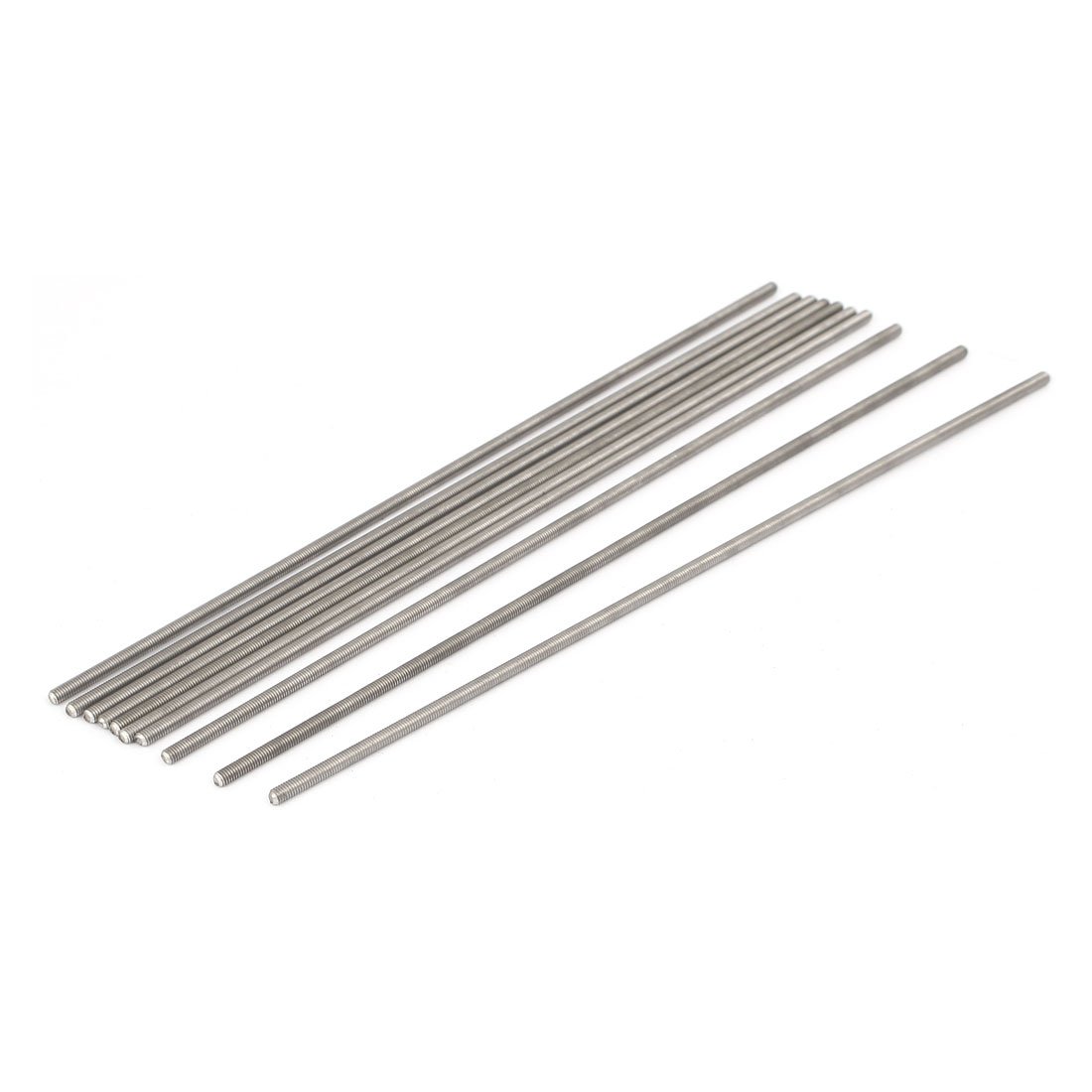 sourcing map Tige Filetée M3x190mm 0,5mm pas acier inoxydable 304 entièrement filetée ton argent 10pcs