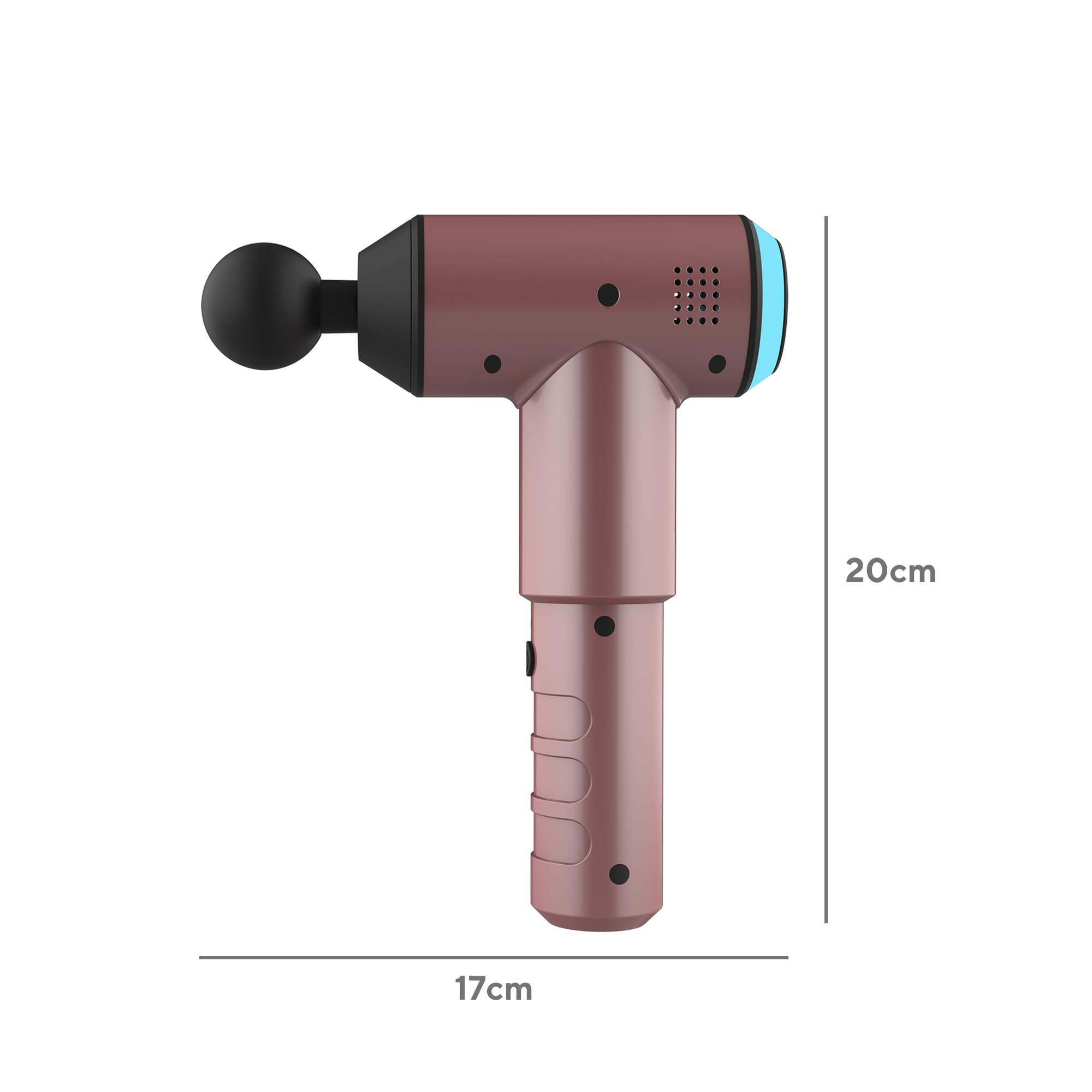 HoMedics Massage Gun | Massagepistole | Tragbares Physiotherapie-Massagegerät, professionelle Physio-Tiefenmassage, Perkussionsmassage für die Muskeln, 3 Massageköpfe, kabellos, wiederaufladbar, Rose