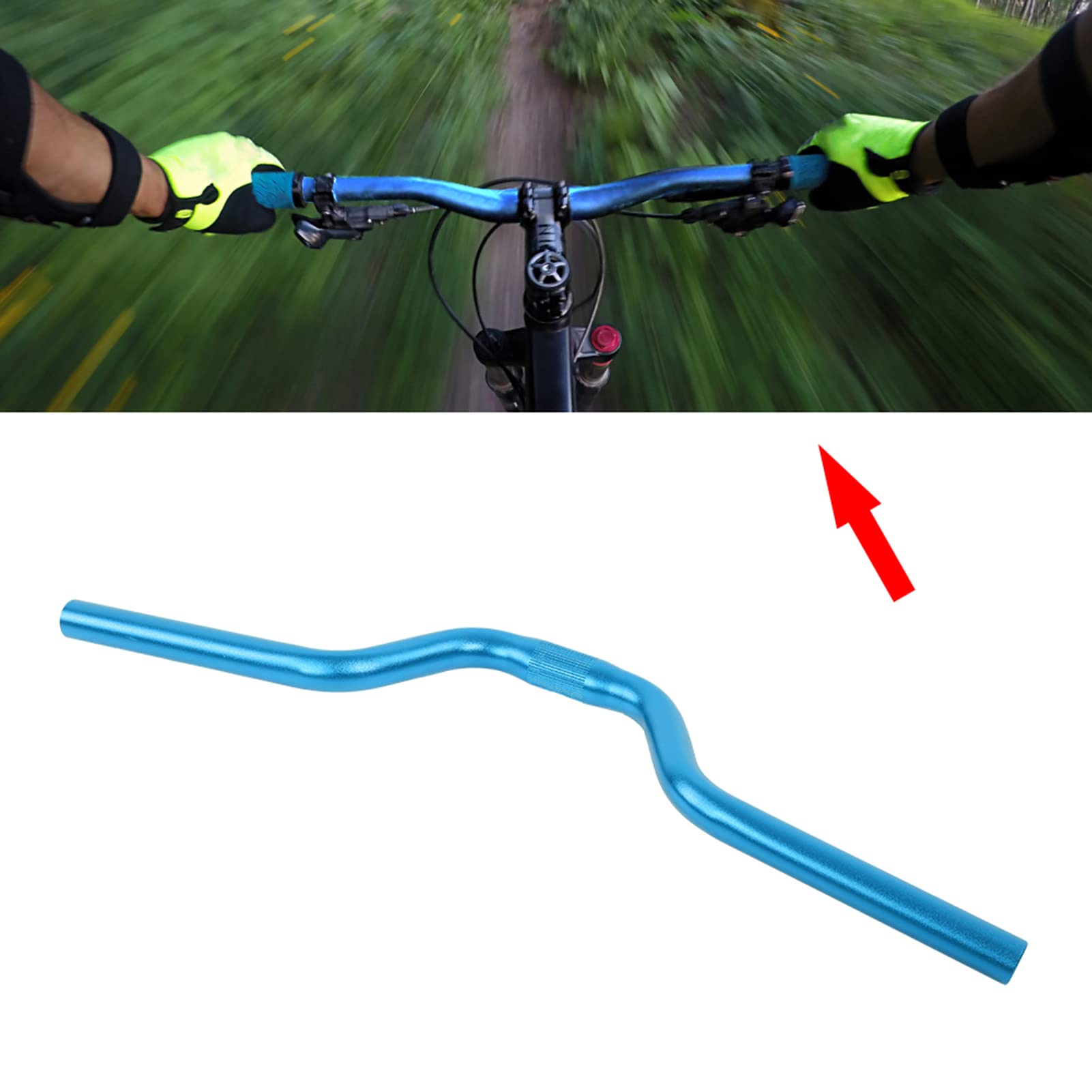 Guidon de vélo 25,4 x 520 mm, barre surélevée ultra légère