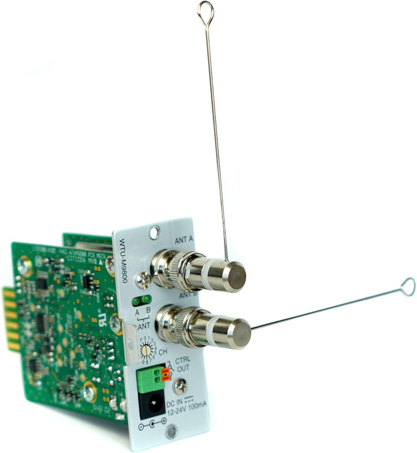 TOA Electronics WTU-M9800-AM Wireless Tuner Module; 5000 Series Compatible; 900-Series Input Modules; M-Band; 16 Selectable Channels; Space Diversity Receiver; Compact Lightweight Design