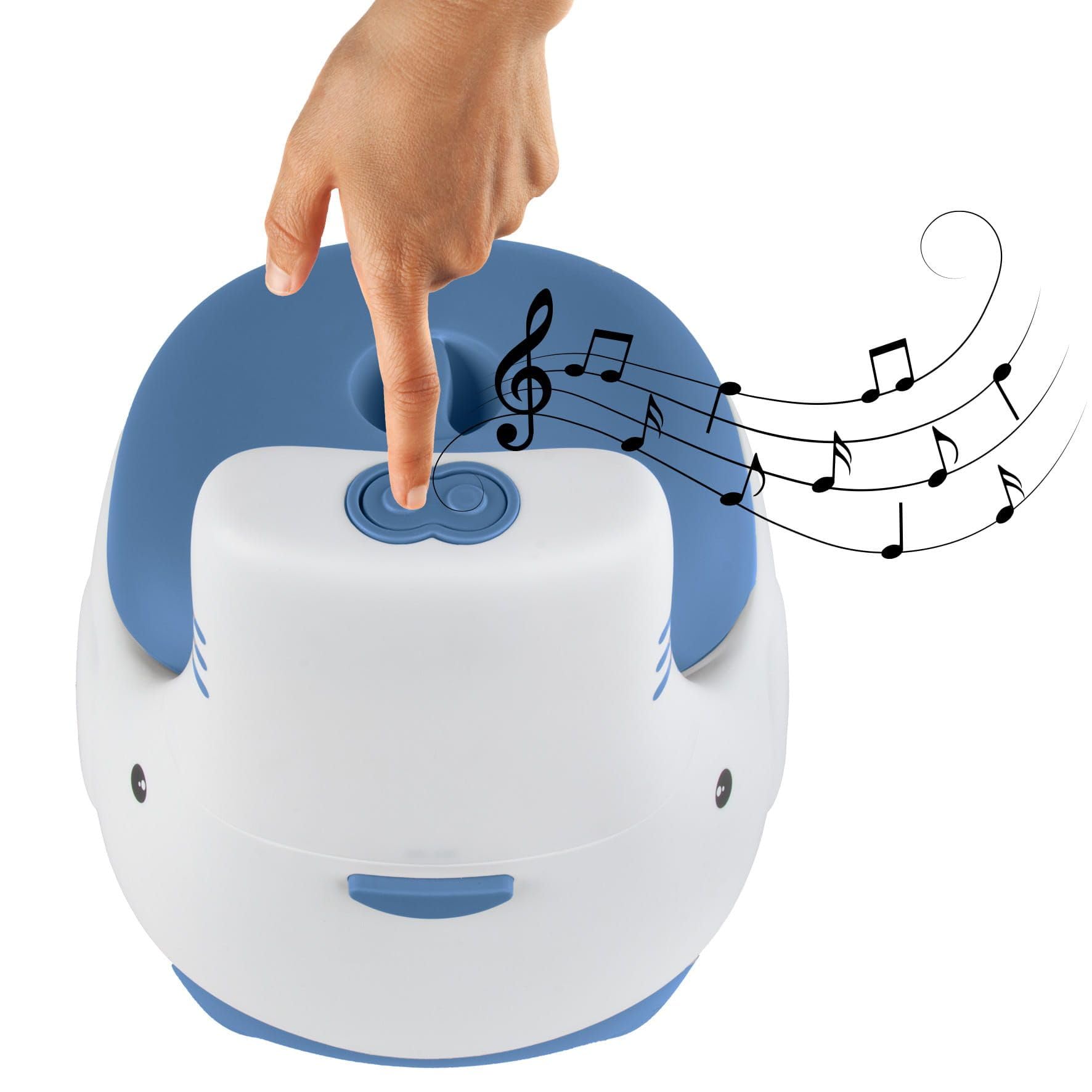 KIDWELL® Baby Töpfchen - Toilettensitz Kinder - Kidwell FINO Töpfchen für Kinder mit Musik & Spülgeräusch – Kindertoilette mit Herausnehmbarem Einsatz & Deckel – BPA-Frei ab 18 Monaten (Blau)