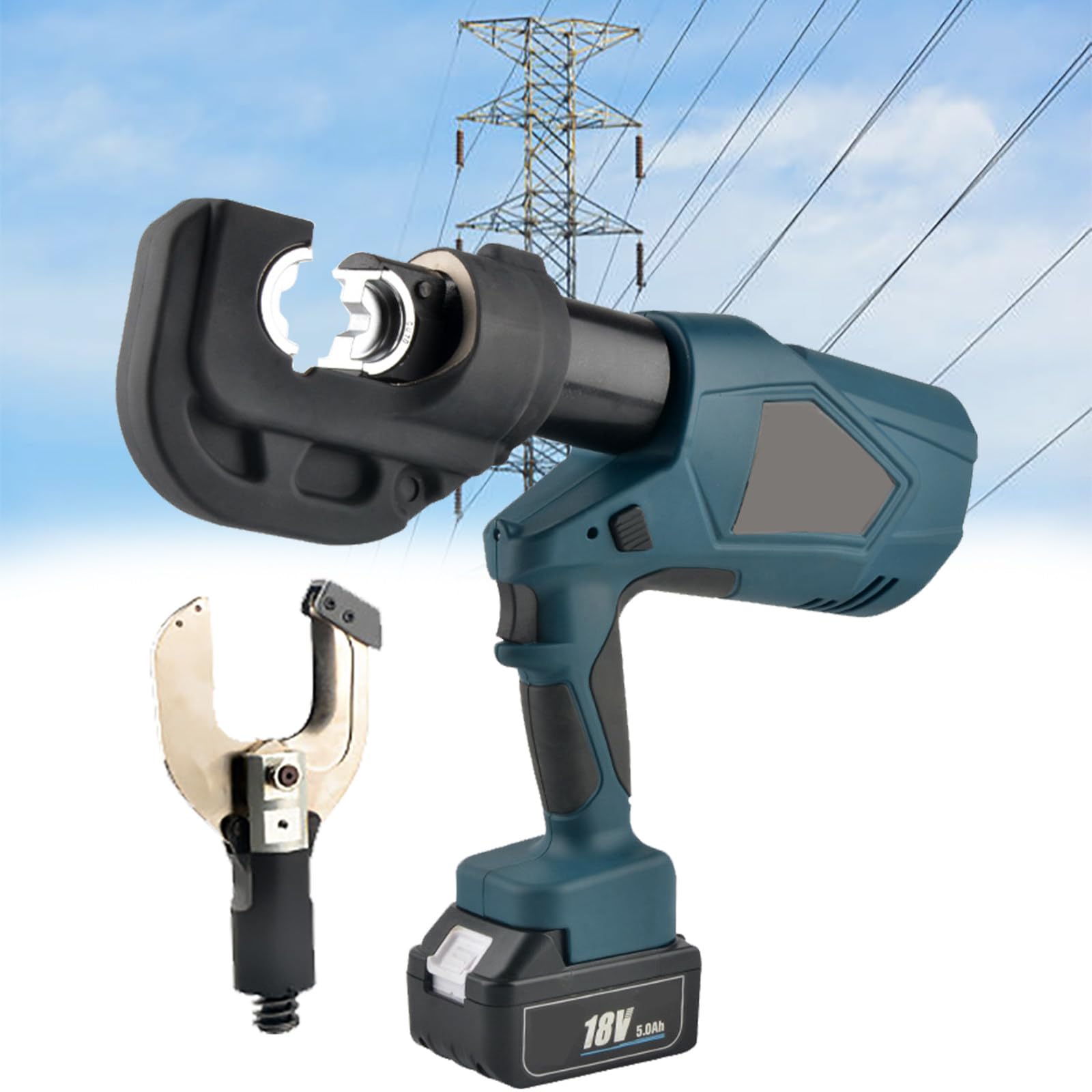 Hydrauliczne szczypce do zaciskania akumulatorowe narzędzie do zaciskania elektryczne hydrauliczne szczypce zaciskowe narzędzie z 13 matrycami, zaciskami i ścinaniem 2 w 1 elektryczne szczypce