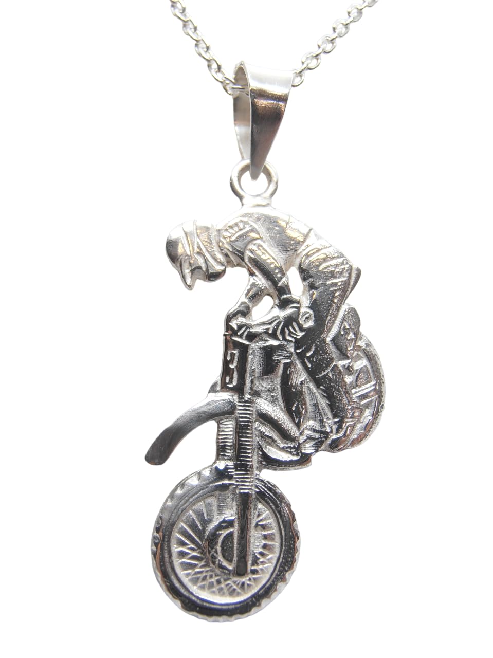 Bewegung Von Cross: Anhänger Und Kettchen aus Silber 925 - Anhänger - Halsnah - Motocross - Pilot - Enduro