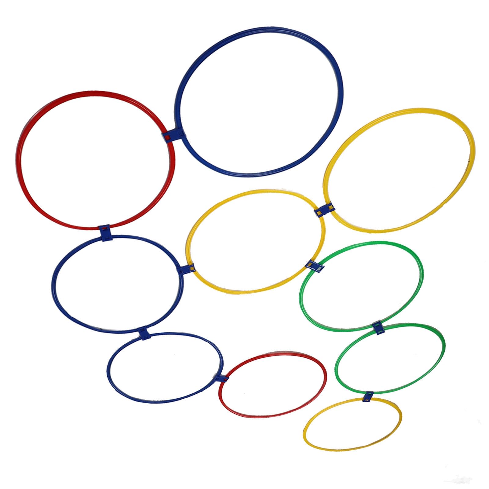 10 Aros de Ejercicio para Niños, Entrenamiento Sensorial, Aptitud Física con Anillos de Juego de Rayuela para Coordinación Mano-pie y Habilidades de Equilibrio (Diámetro 47