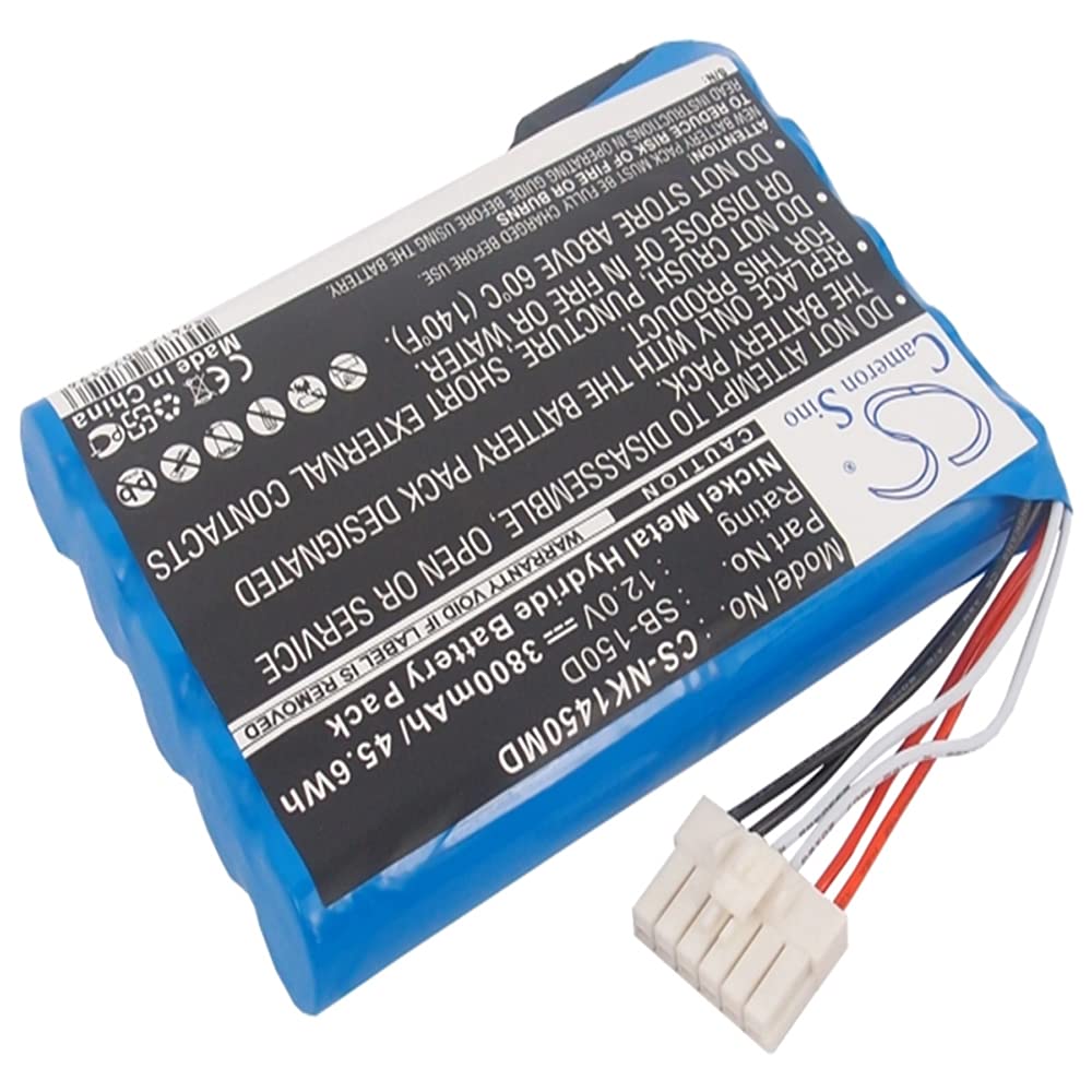 Replacement Battery for Nihon Kohden ECG-1400, ECG-1450, ECG-1500, ECG-1500K, ECG-1510, ECG-1530, ECG-1550, ECG-1550K, ECG-1550P, ECG-1560 12V/3800mA