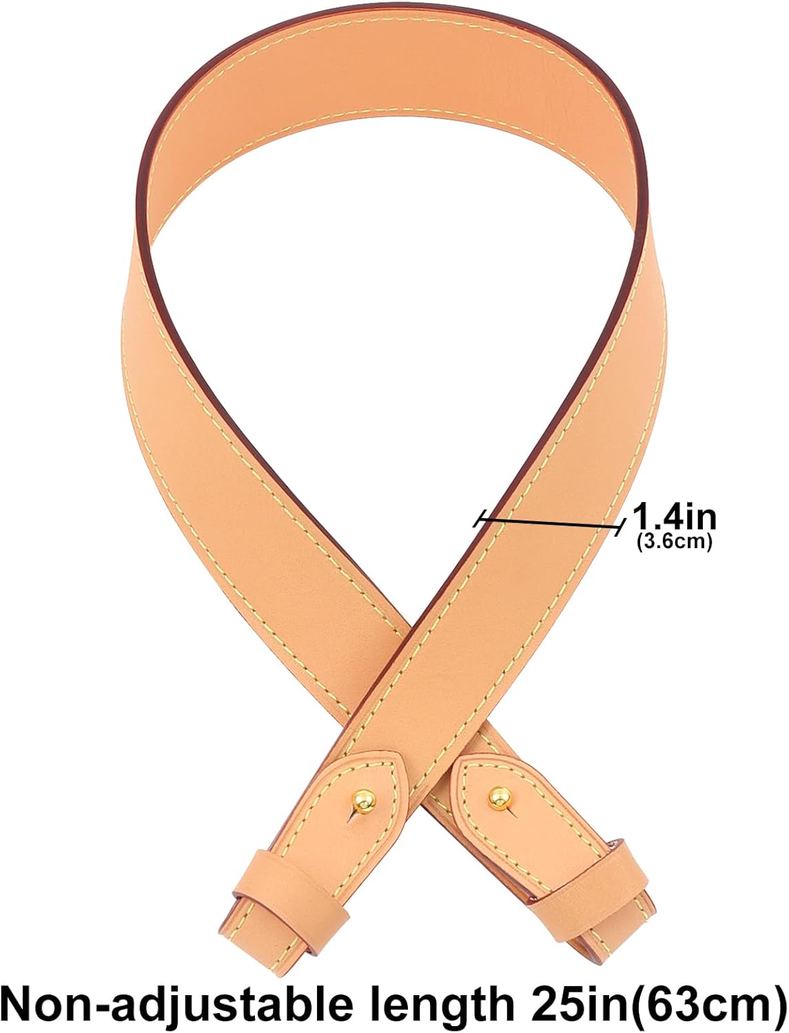 jiesinlov Vachetta Leather Replacement Straps Purse Shoulder Strap for Gracefull Bags (W1.4in,L25in-Beeswax)