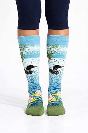 Ozone womens Ozone Women's Loon Lake Blue Casual Sock, Blue, 11-Sep US