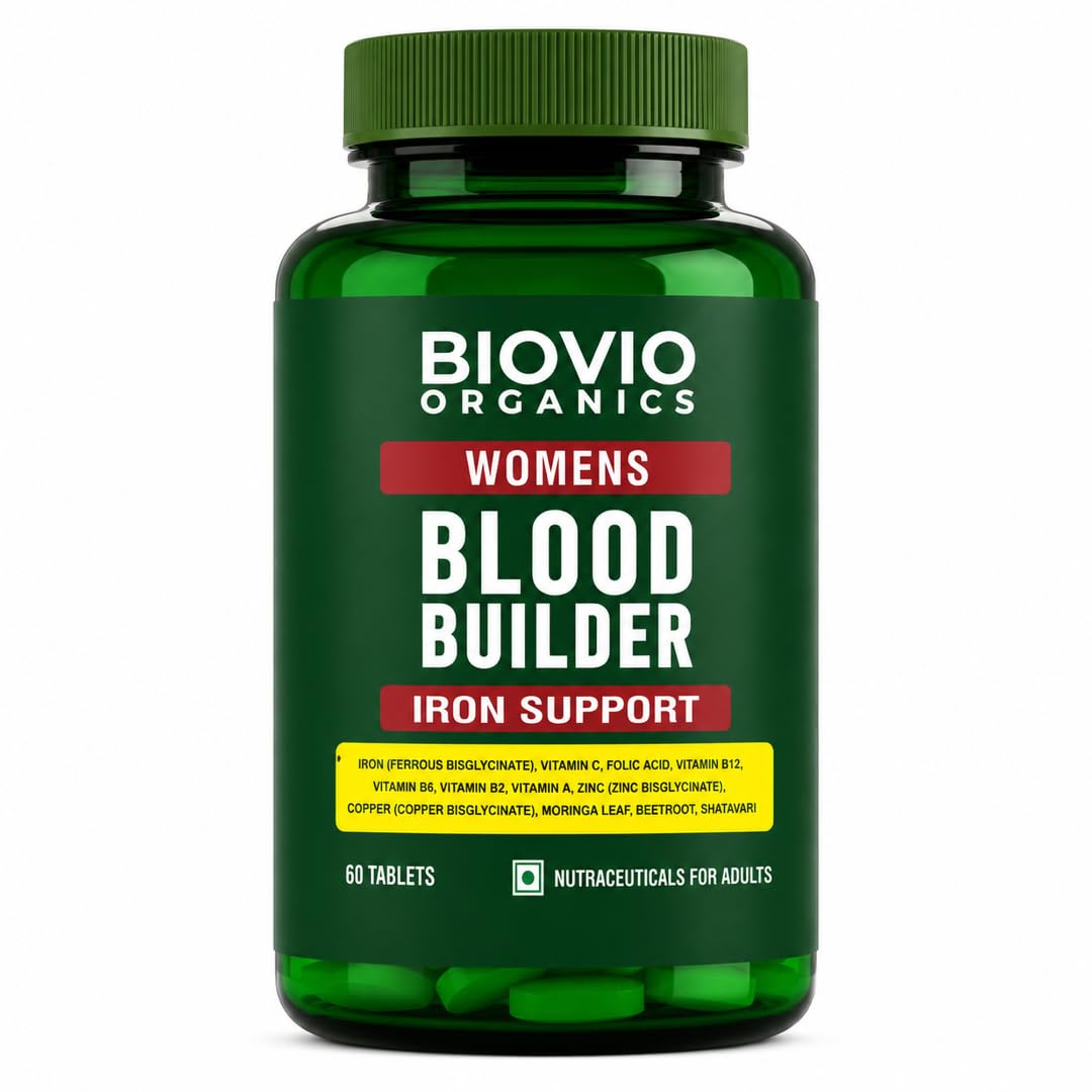 Women's Blood Builder Iron Support| 60Tablets| Ferrous Bisglycinate with Copper,zinc, Folic acid, Vit. C, B12, B6, Beetroot,Moringa,Shatavari | Iron Supplement for Women-image-4