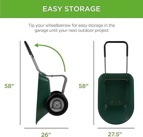 Miniatura 5 de Best Choice Products carretilla de jardín para hogar con doble rueda
