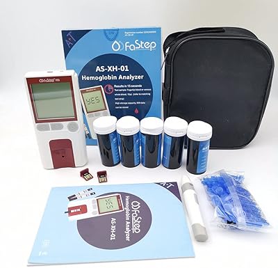 1pc Healthcaretuye Hemoglobin Meter Hemoglobin Test Meter Kit Hemoglobin Analyzer Anemia Monitor + 125pcs Test Strips + 125pcs Lancets