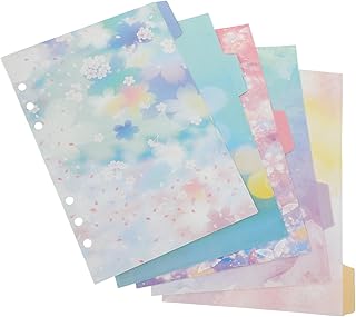 Ciieeo 5 Folhas Cadernos Pastas Divisórias De Pasta De Arquivo Marcadores De Página De Folhas Soltas Abas De Bloco De Notas Abas De Fichário Destacáveis Reabastecer Flores De Cerejeira