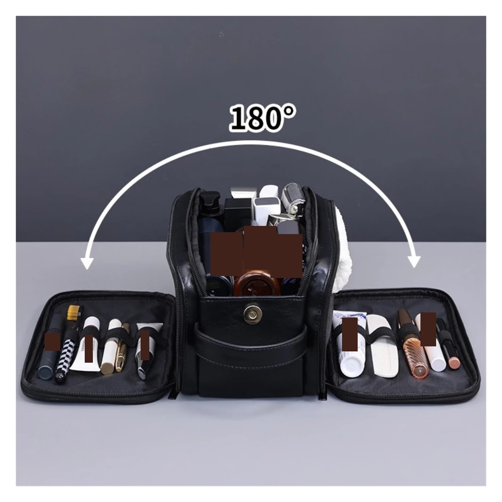 Borsa da toilette in pelle Multi Pockets PU Toiletry Bag For Women Men Travel Essentials Makeup Bags Waterproof Hanging Cosmetic Washing Organizer(Color 13)