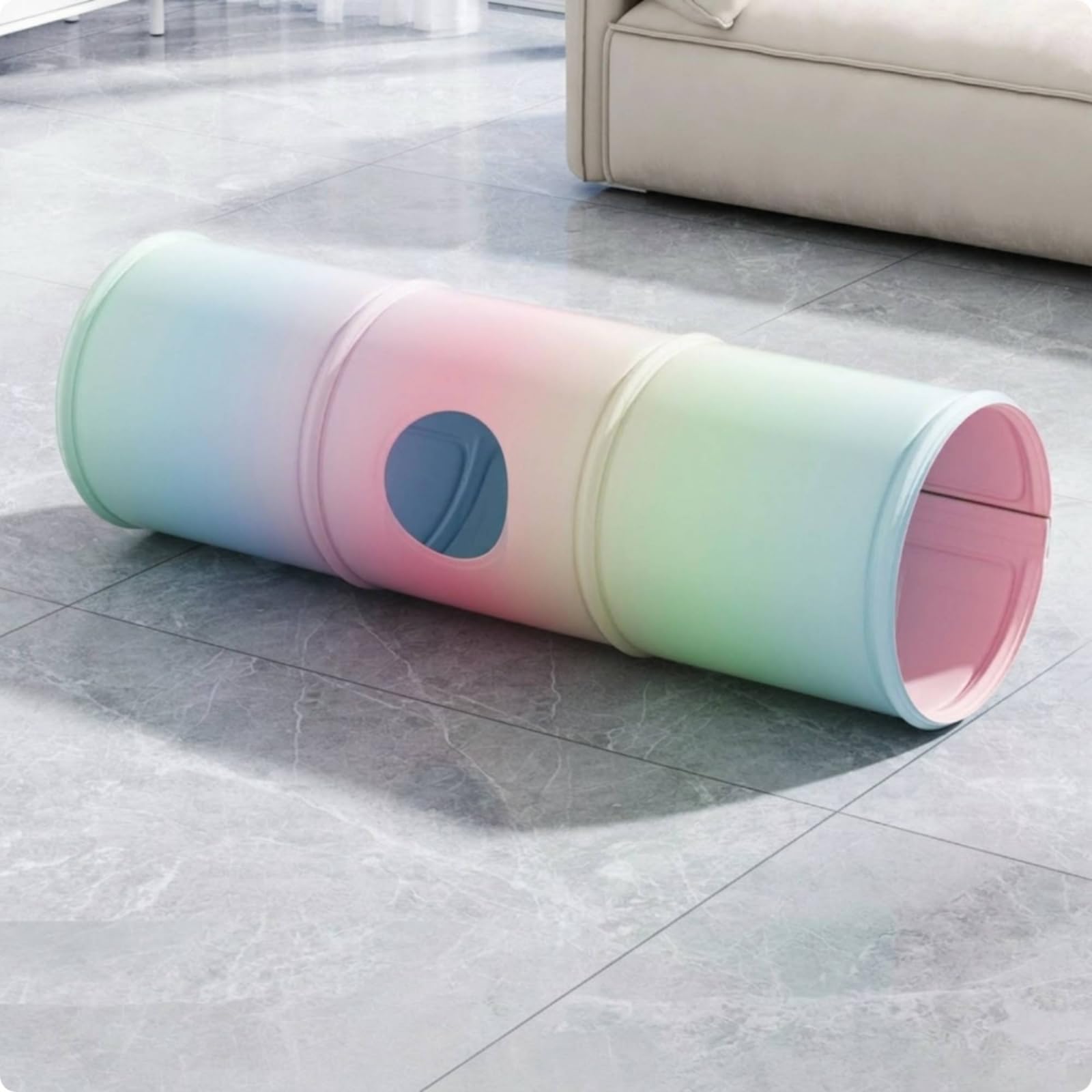 Tappetino da Gioco con Tunnel Pieghevole Tappetino Gioco Gatti Impermeabile per Gattini, Medio 78 25cm
