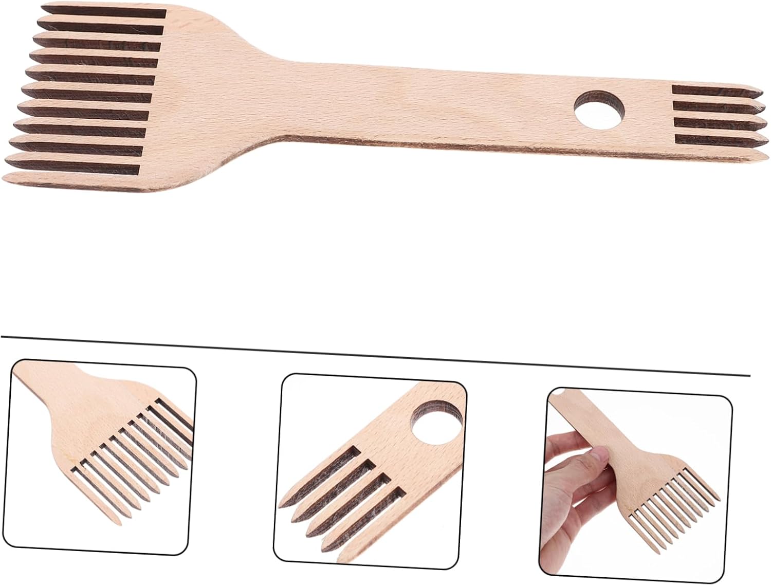 Wooden Loom Comb Weaving Tool for Beginners Dual Head Design