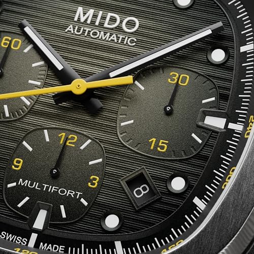 Image of MIDO Multifort TV Chronograph - Swiss Automatic Watch for Men - 41.2 x 42mm Case - Stainless Steel Bracelet Plus Additional Strap