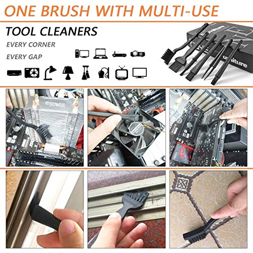 Farraige® Small Portable Plastic Handle Nylon Anti Static Brushes Computer Keyboard Cleaning Brush Kit (Black, Set of 7) - Image 6