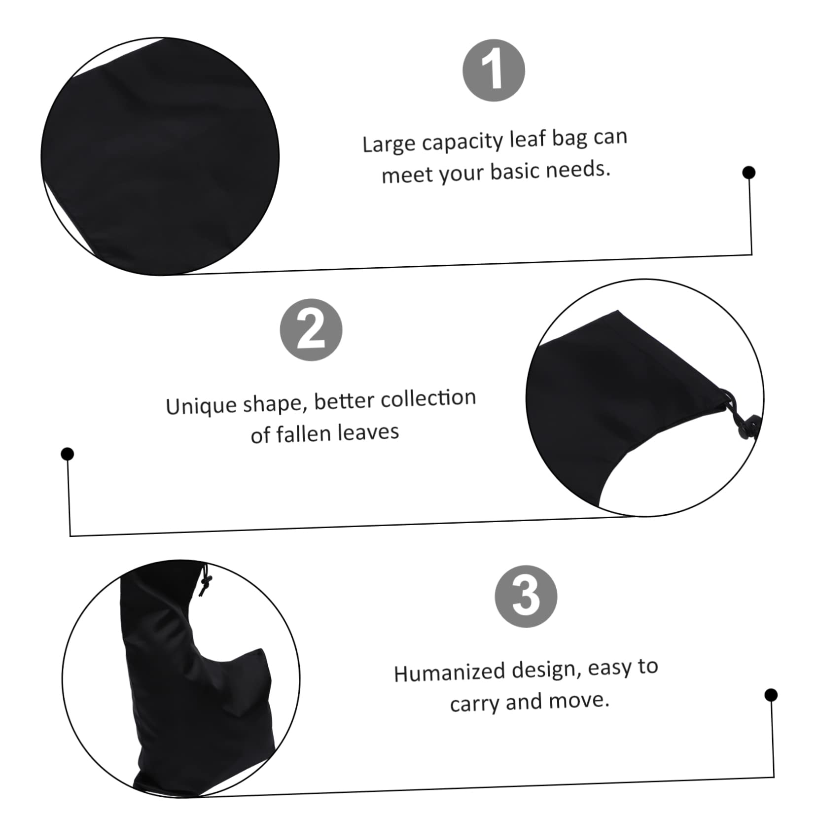 POPETPOP 4 Pz Sacco raccolta foglie cadute vuoto fogliare polvere soffiatore per foglie buster portarifiuti sacchetti per soffiatori di foglie borsa in tessuto oxford Panno Oxford Black