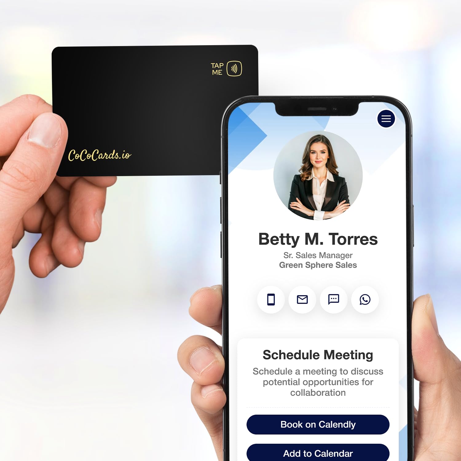 CoCoCards NFC Business Card – Premium Black & Gold Smart Digital