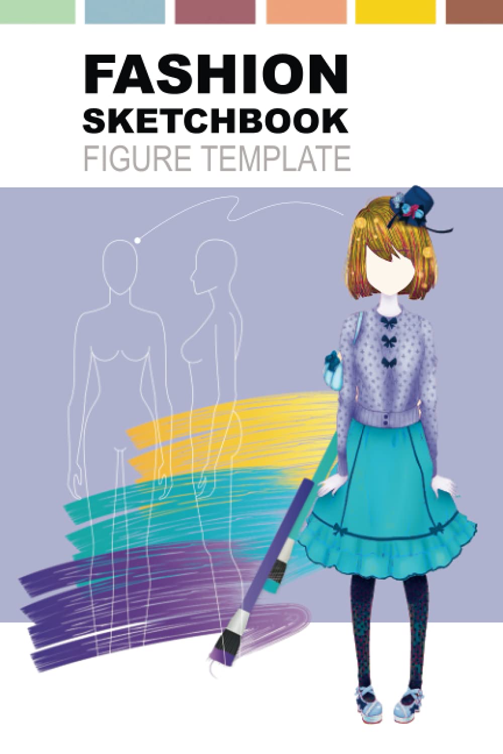 Fashion Sketchbook figure template: 400 Female Figure Template for Fashion Design