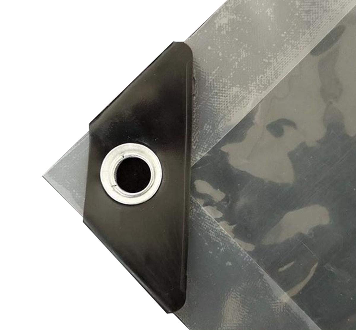 GJZQDKX Clear Transparent Tarps with Grommets 5 Mil Heavy Duty Polyethylene Tarp Tear Resistant Ground Cover Waterproof Windproof 1x1m/3x3ft Outdoor Protection