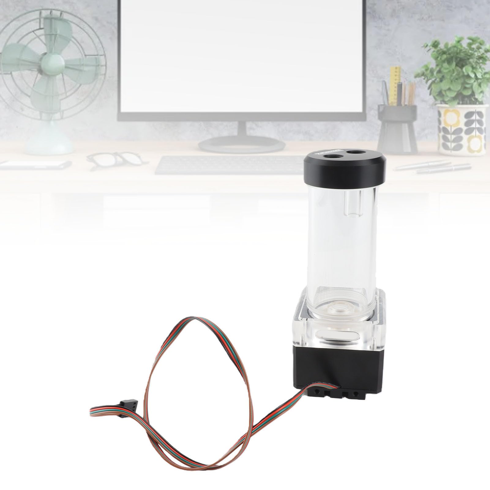 800L / H 8W 7V Tanque de la Bomba de Refrigeración por Agua con 4 Metros Cabeza de Bomba y LED Indicador de Alimentación G1 / 4 Rosca Disipación de Calor Rápida CPU (Negro (17cm))