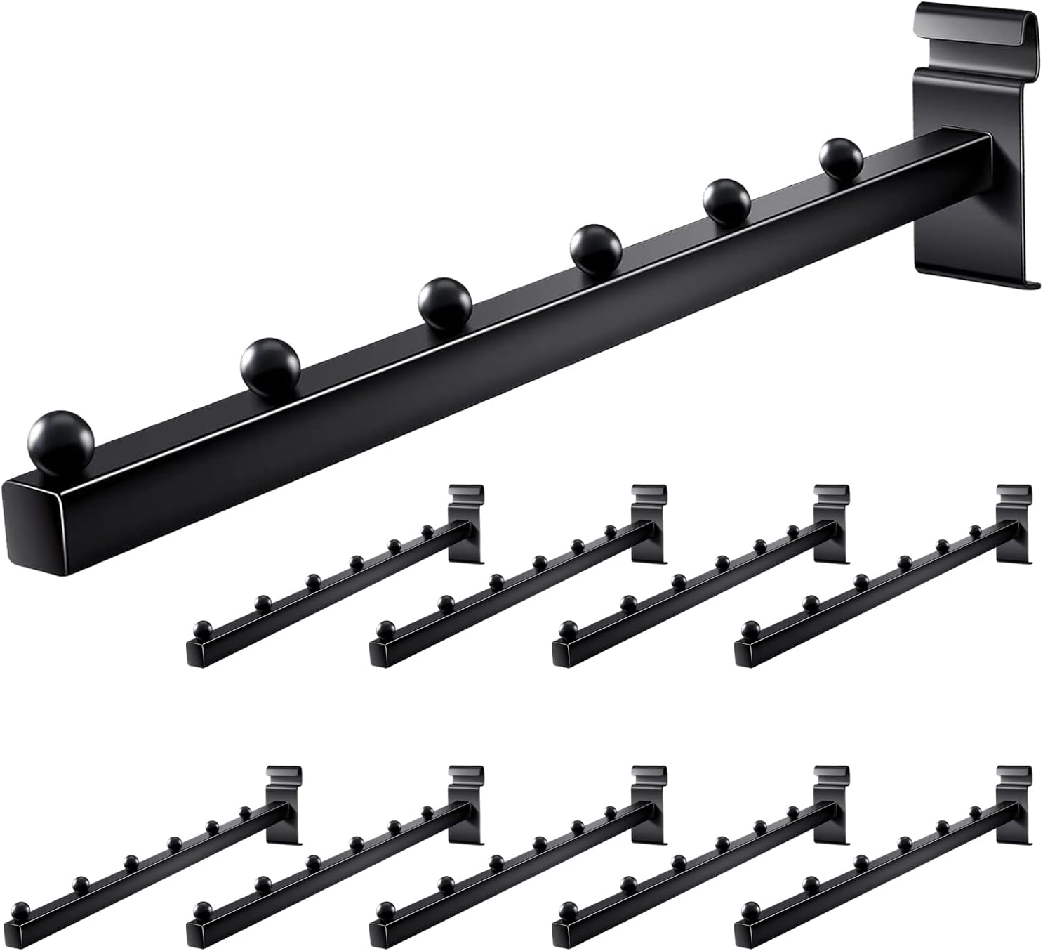 10 Pack Gridwall Waterfall Hook 6 Ball Wire Gridwall