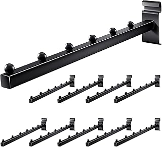 10 Pack Gridwall Waterfall Hook 6 Ball Wire Gridwall Hangers Gridwall Hooks for Displaying Clothing Retail Shirt Grid Wall Accessories, 15.75 Inch (Black)