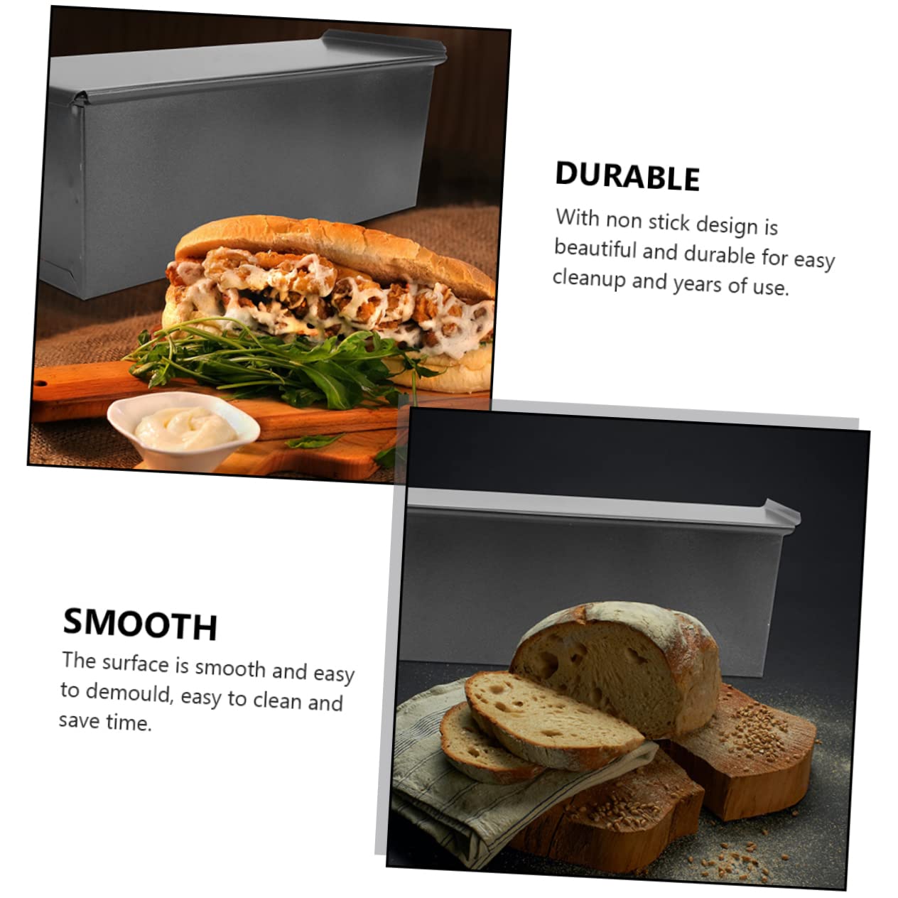 NAMOARLY Iron Toast Baking Mold Toast Box Easy Demoulding Non-stick Cake Baking Tool