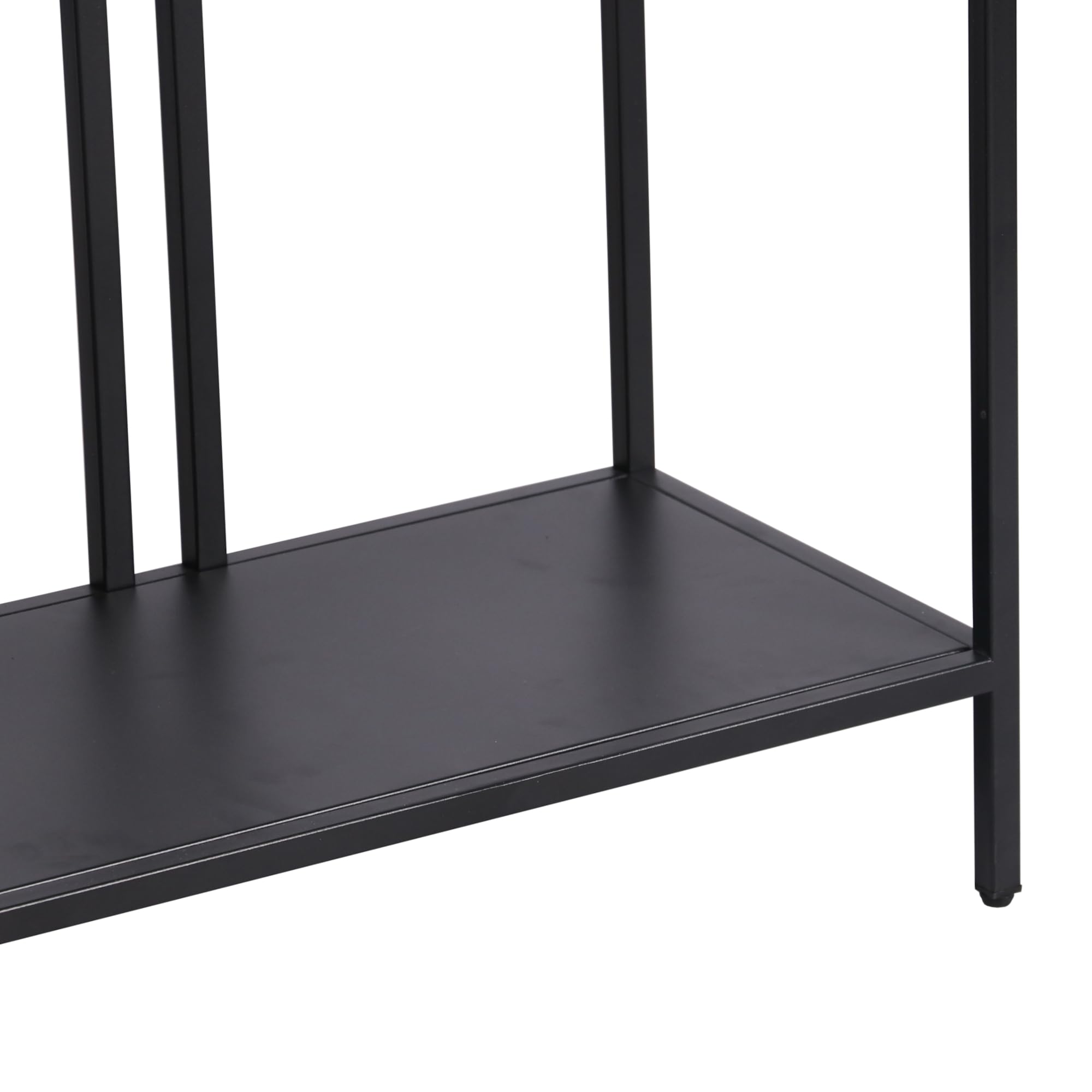 [en.casa] Mueble Recibidor Kumlinge Mueble Entrada Consola Recibidor Mesa Consola con 2 Estantes para Salón Pasillo Dormitorio Resistente Metal 78 x 110 x 30 cm - Negro
