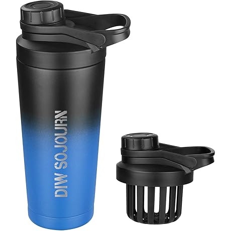 Stainless Steel Shaker Bottle: Insulated, Leak-Proof, Noise-Free