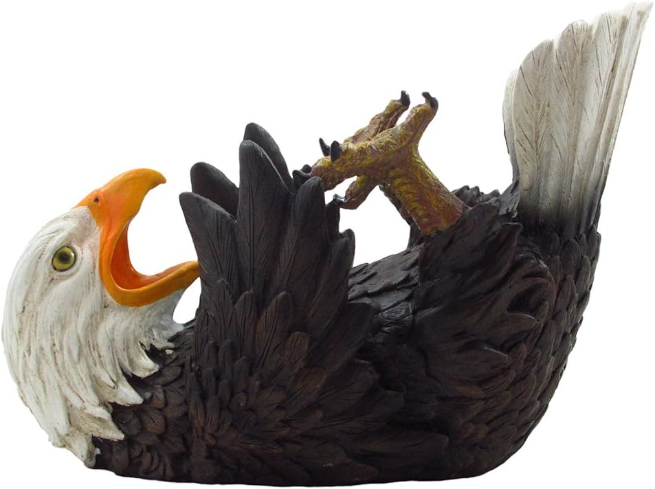 Drinking Bald Eagle Wine Bottle Holder in American Patriotic Bar Decor, Bird Wine Stand Statues, Wine Rack Sculptures and Figurines by Home-n-Gifts