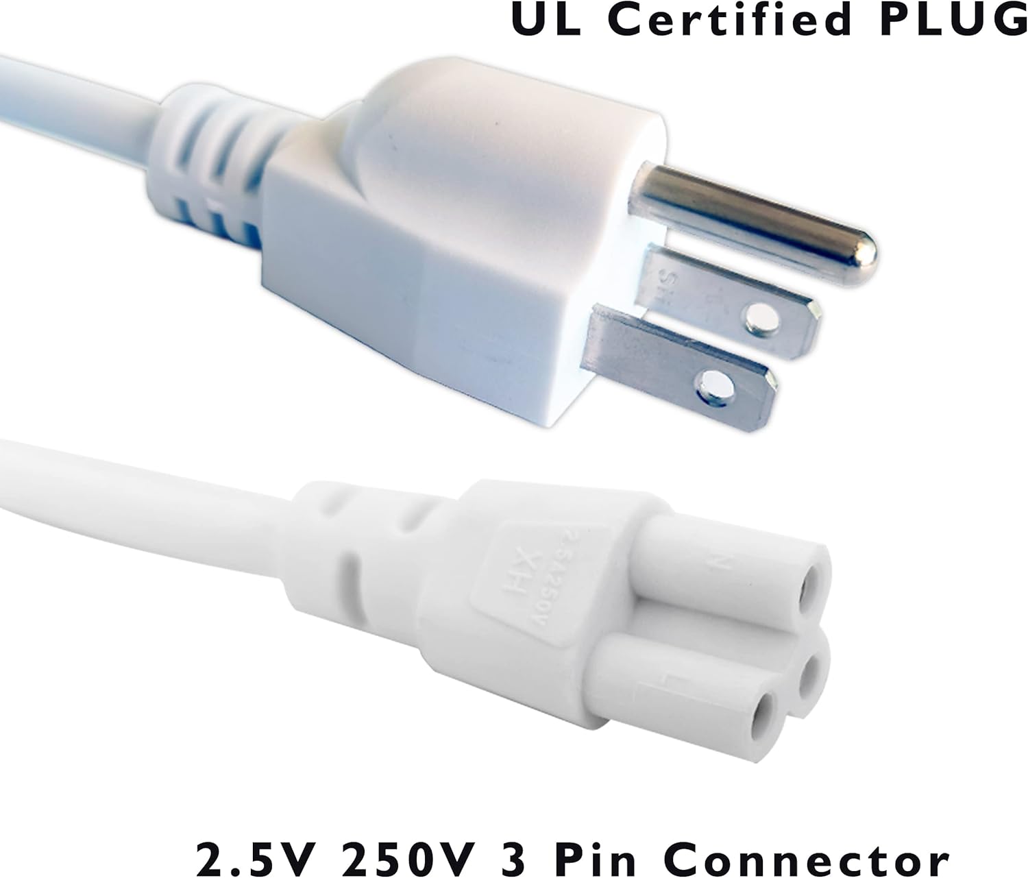 UL T5 T8 Power Cords Without Switch, 8ft 3 Prong LED Tube Light Extension Cable for Integrated LED Tube Light, LED Shop Garage Light Fixture,4Pack