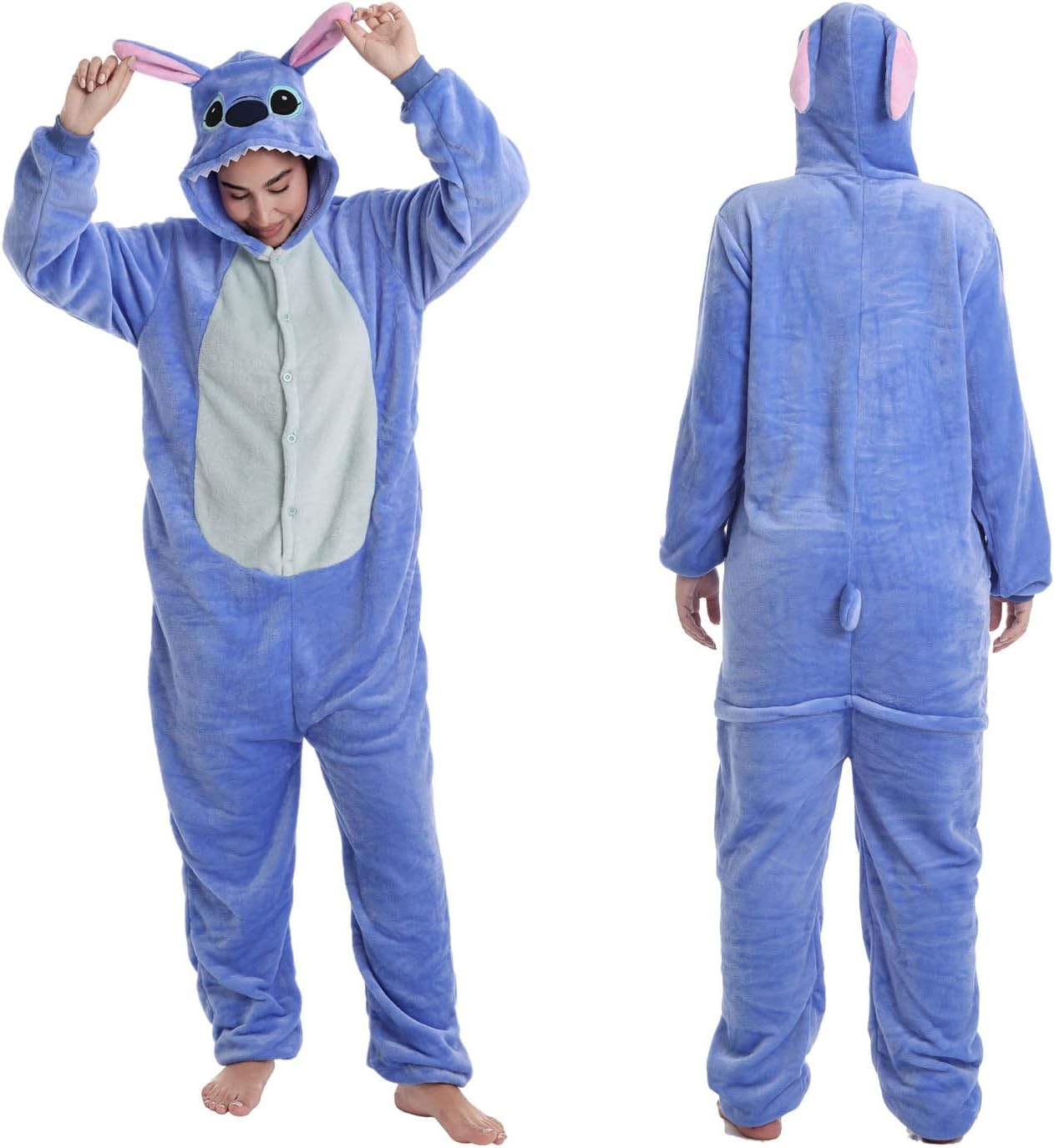 Adult Onesie Pajamas Flannel One Piece Cosplay Costume for Halloween Animal Unisex Sleepwear Homewear