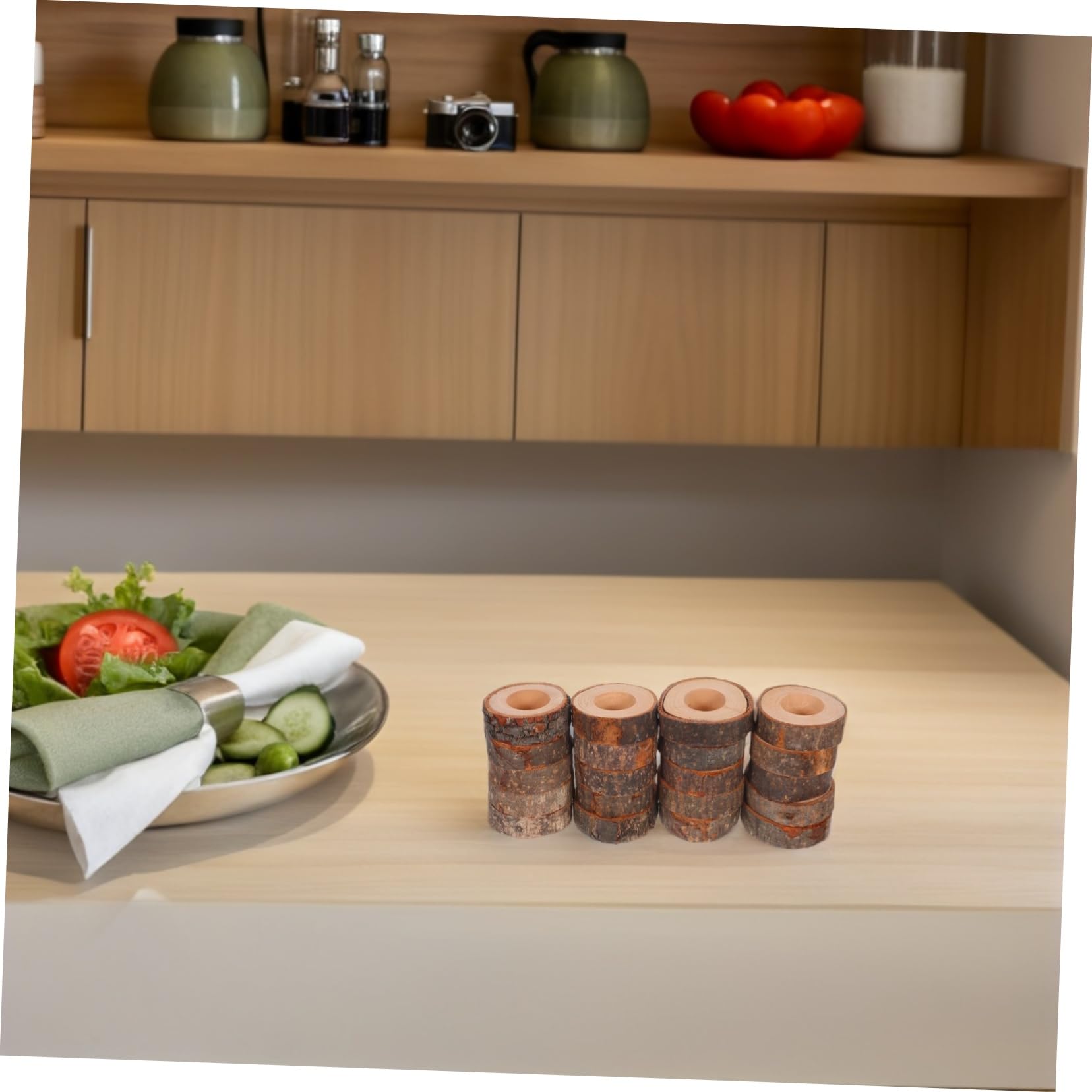 GALPADA 20 Pezzi Porta Tovaglioli in Legno Naturale Rustic Serviette Rings per e Feste Supporti in Legno Versatili per Matrimoni e Decorazioni Tavola