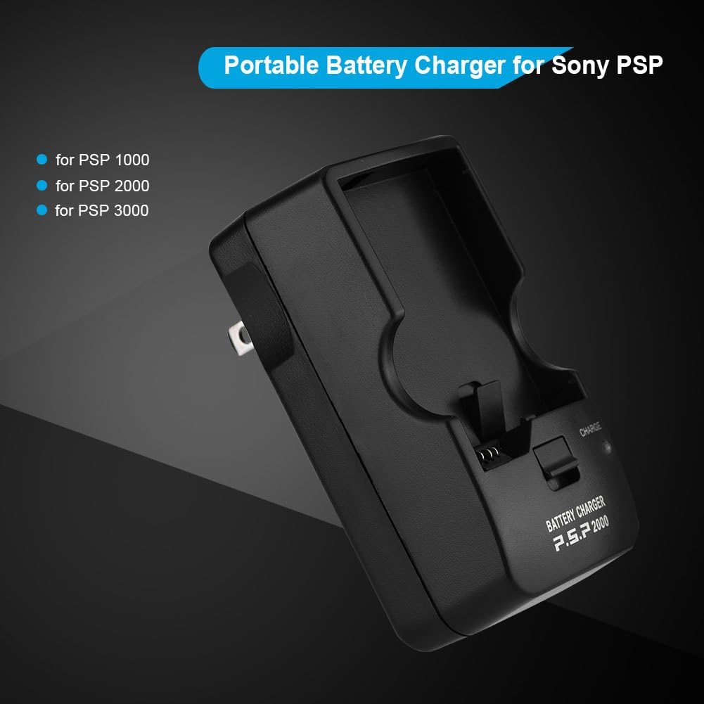 Zerone Replacment Charger AC Adapter for PSP, Portable Rechargeable Battery Charger Adapter for 1000 2000 3000 US Plug AC 100-240V