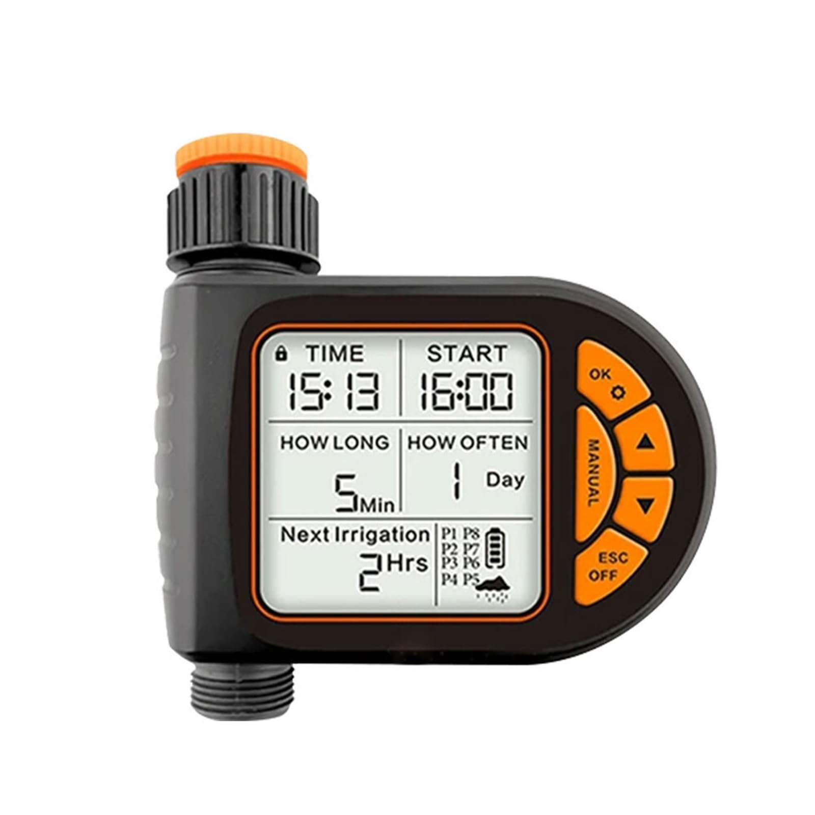 Zegar nawadniania, Zestaw do nawadniania Garden Smart Timer IPX5 Wodoodporny Automatyczny sterownik podlewania LCD Może być używany trawników