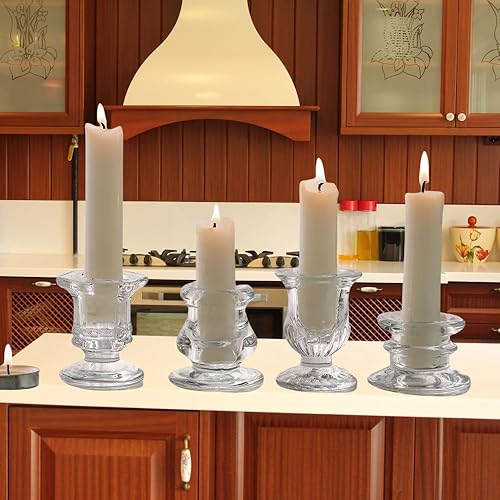 Miniatura 3 de 4 portavelas de cristal, pequeños portavelas para otoño, bodas, fiestas, cenas, centros de mesa, portavelas de vidrio para sala de estar, decoración