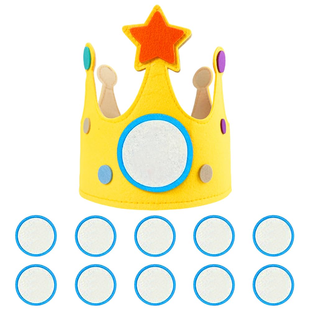 MIFKLMV Birthday Crown for Kids, Reusable Birthday Hat Adjustable Children's Party Hat with Interchangeable Number from 1 to 9 Party Photo Props Gifts for Boys Girls - Yellow