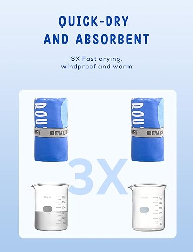 Miniatura 3 de AOOGD Toalla de playa de microfibra para niños, tiburón azul, toalla de baño absorbente de secado rápido, toalla de baño absorbente de 51 x 31