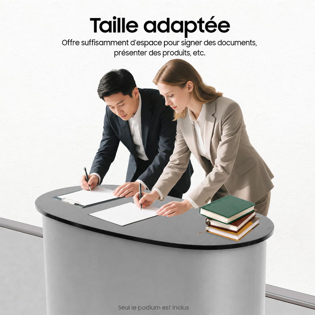 Comptoir de Réception Pliable, Présentoir d'exposition, Guichet de Bureau Pliable, Comptoir de Vente pour Réception d'entreprise, Exposition, Démonstrations de Produits, 40 x 90 x 90 cm
