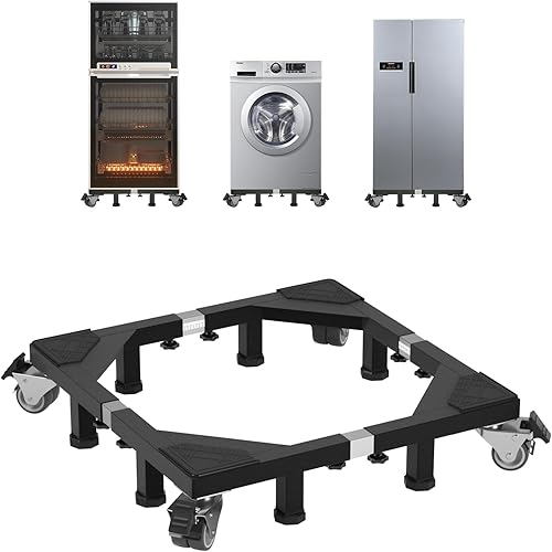 Soporte móvil de acero resistente para nevera, base móvil con ruedas, soporte ajustable para lavadora, base multifuncional para muebles para