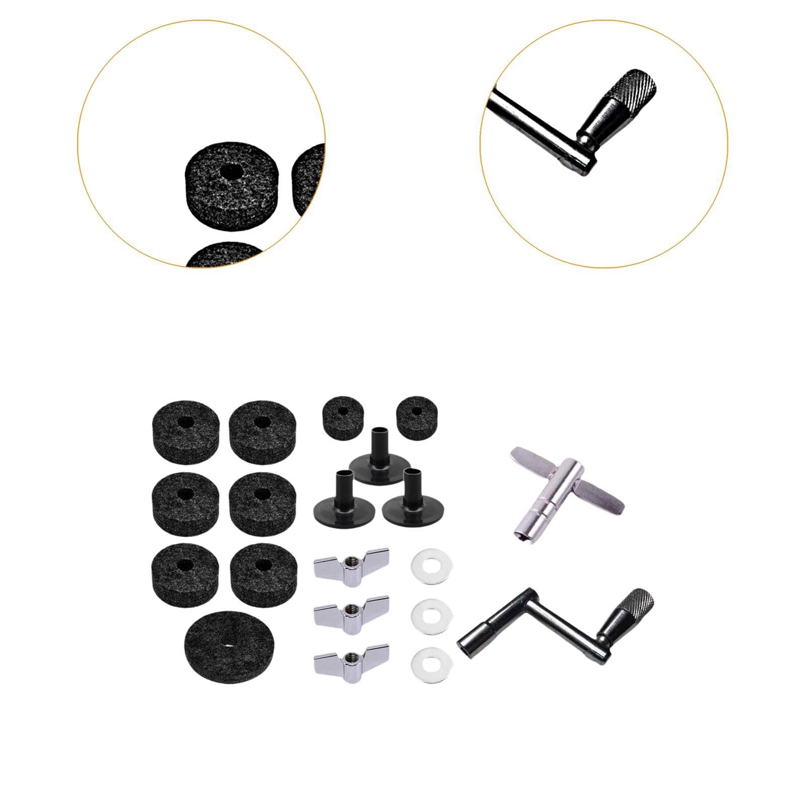 perfeclan 20 -fache Zymbal Filz Waschmaschinen Becken Ersatz Drum Set Drum Ersatzteil, Schwarz