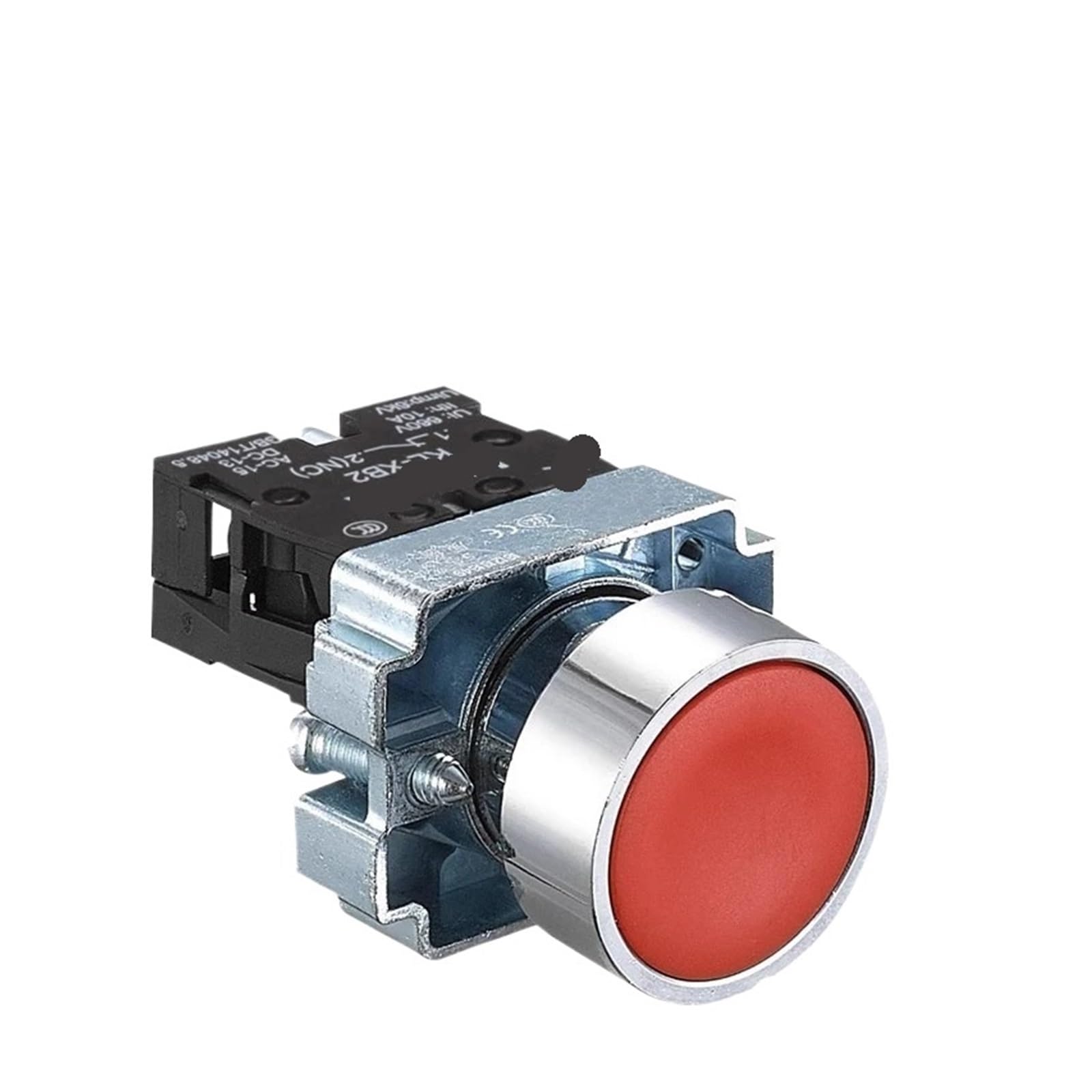 Interruptor de botón de Metal serie XB2, reinicio automático, cabeza de seta pequeña, asiento medio, parada de emergencia, perilla de 22mm, arranque de llave, avance lento(XB2-10BN-32)