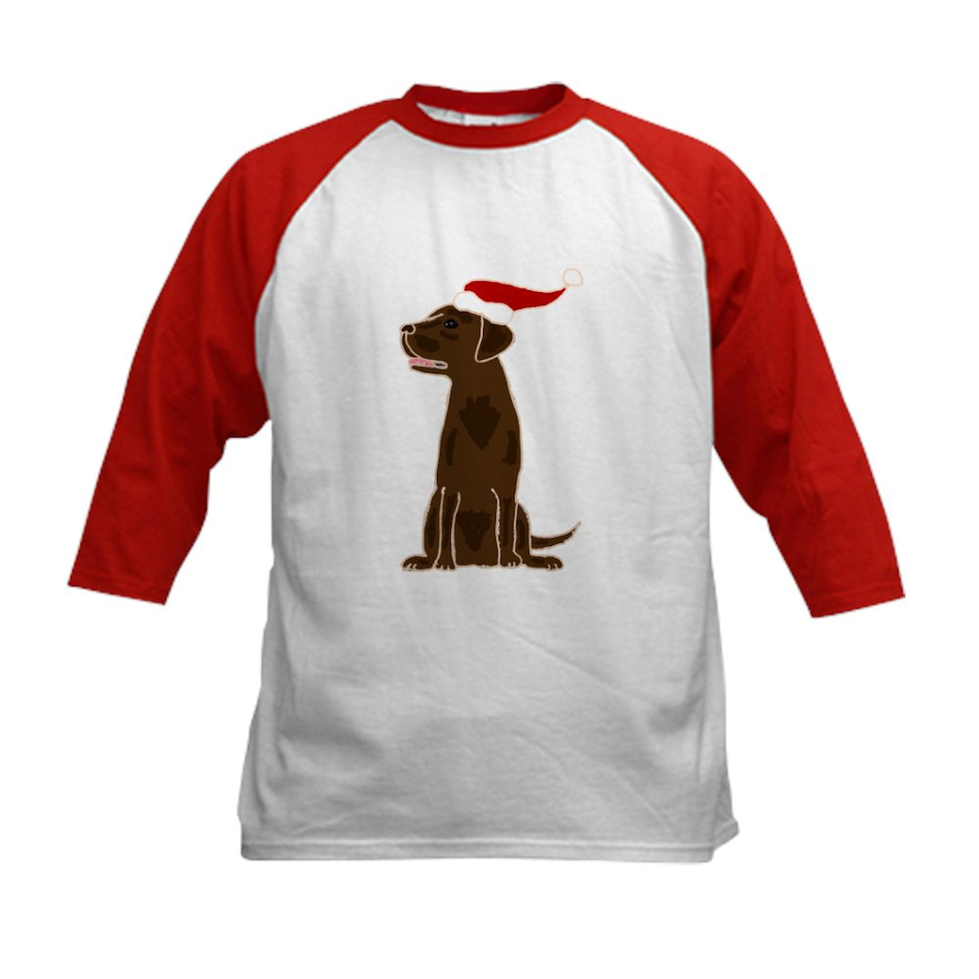 CafePress Christmas Chocolate Labrador Baseball Jersey Kids Cotton Baseball Jersey, 3/4 Raglan Sleeve Shirt