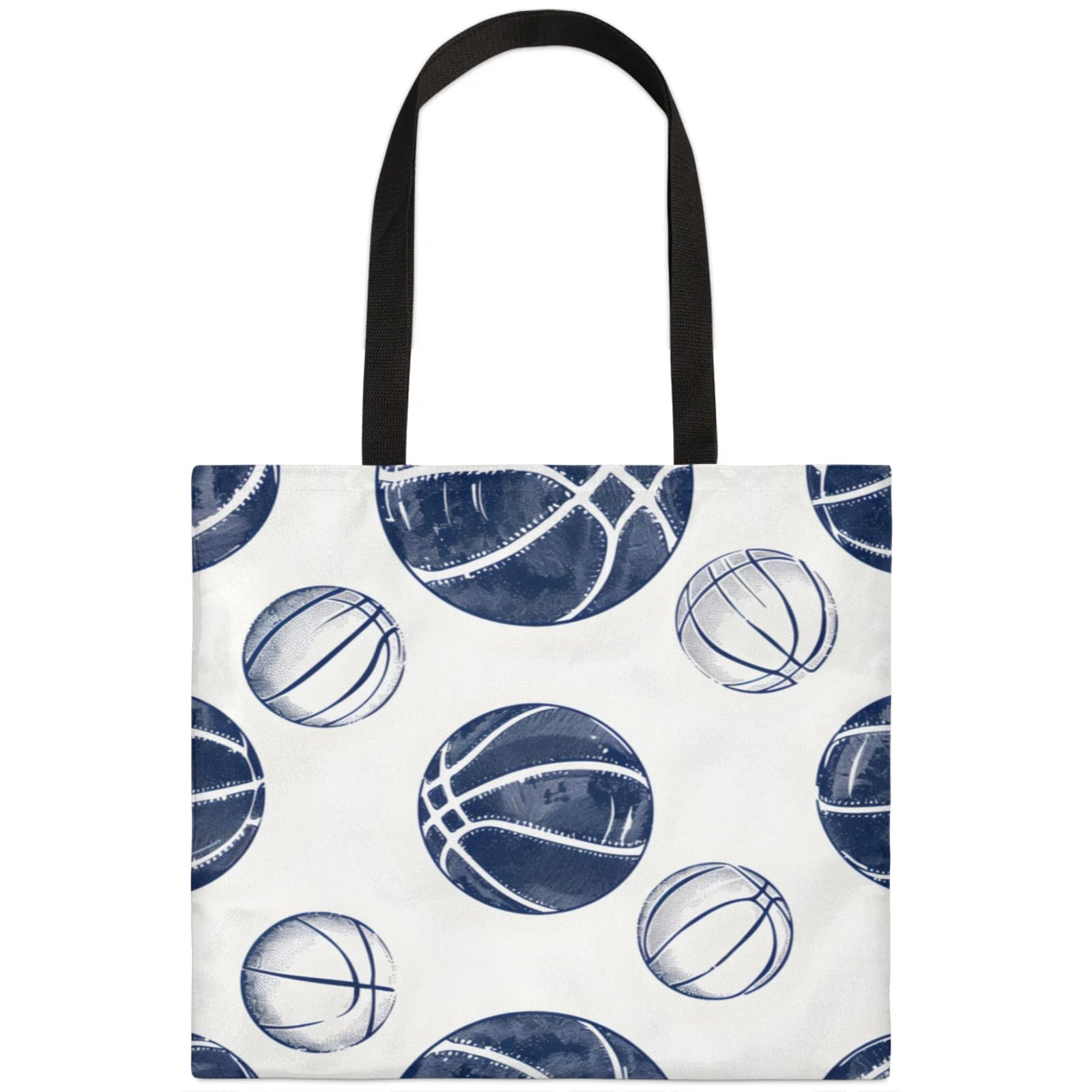 Mularoka Hand Painted Basketballers Square Canvas Tote Bag Top Handle Purses Stylish Women Canvas Shoulder Tote Bags Reusable Handbags for Work Travel Picnic Beach Shopping Gym Hiking