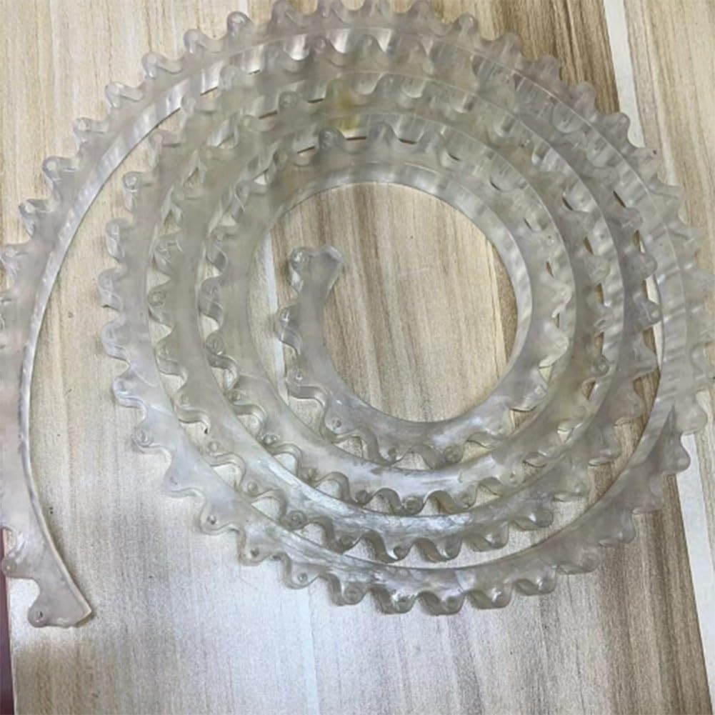 Tira de perfiles de goma flexible para carpintería con cadena de transmisión de rueda dentada para una replicación precisa de curvas en proyectos de carpintería (2 m)